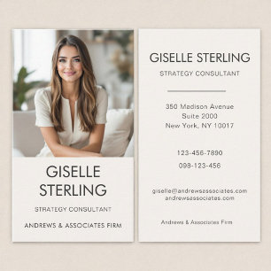 Neutral Minimal Professional Photo Modern Business Card