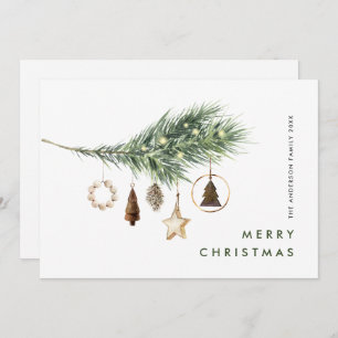 Neutral Minimalist Boho Christmas Composition Holi Holiday Card