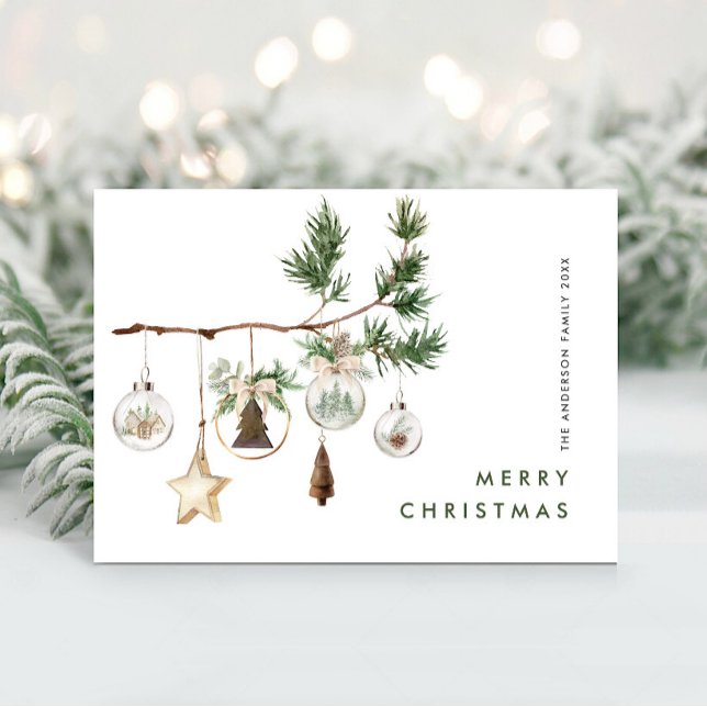 Neutral Minimalist Boho Christmas Composition Holi Holiday Card (Creator Uploaded)