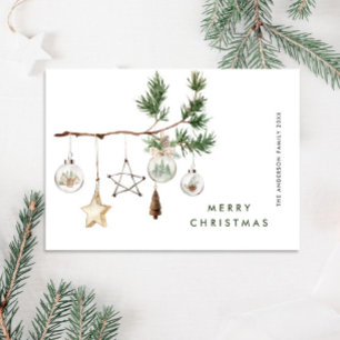 Neutral Minimalist Boho Christmas Composition Holi Holiday Card