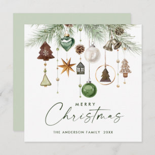 Neutral Minimalist Boho Christmas Composition Holiday Card