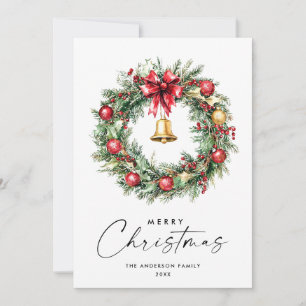 Neutral Minimalist Boho Christmas Composition Holiday Card