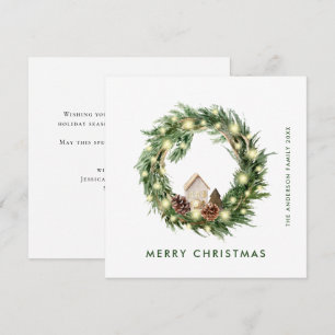 Neutral Minimalist Boho Christmas Composition Holiday Card