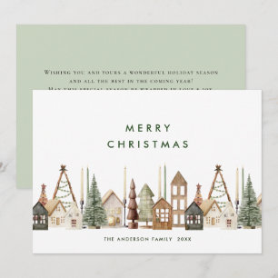 Neutral Minimalist Boho Christmas Composition Holiday Card