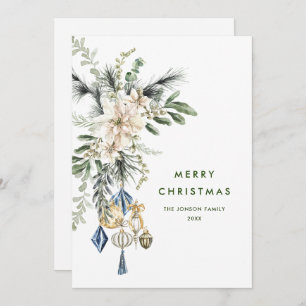 Neutral Minimalist Boho Christmas Composition Holiday Card