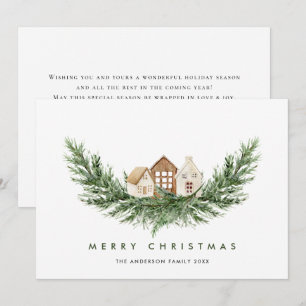 Neutral Minimalist Boho Christmas Composition Holiday Card