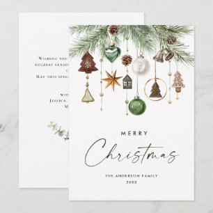 Neutral Minimalist Boho Christmas Composition Holiday Card
