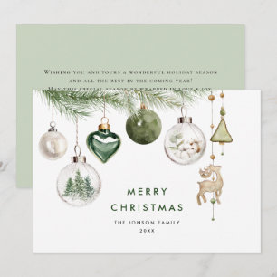 Neutral Minimalist Boho Christmas Composition Holiday Card