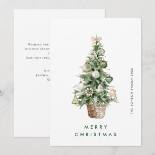 Neutral Minimalist Boho Christmas Composition Holiday Card