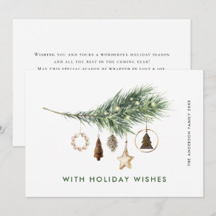 Neutral Minimalist Boho Christmas Composition Holiday Card