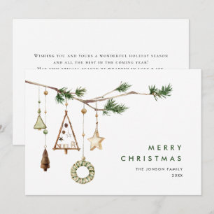 Neutral Minimalist Boho Christmas Composition Holiday Card