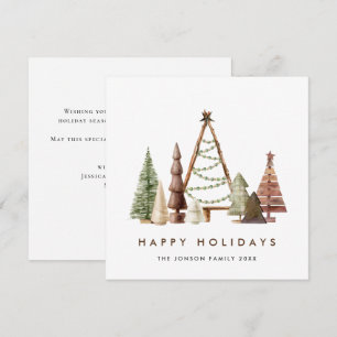Neutral Minimalist Boho Christmas Composition Holiday Card