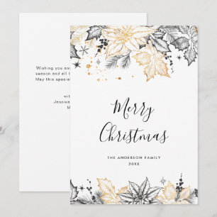 Neutral Minimalist Boho Christmas Composition Holiday Card