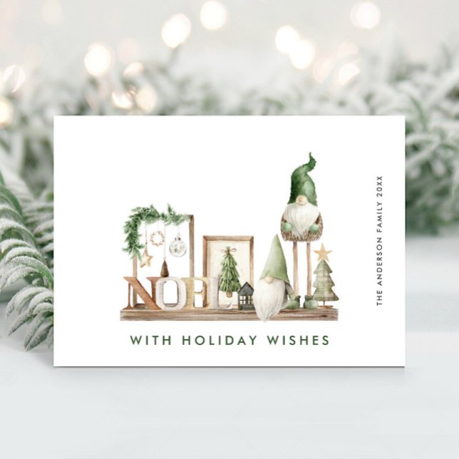 Neutral Minimalist Boho Christmas Composition Holiday Card (Creator Uploaded)