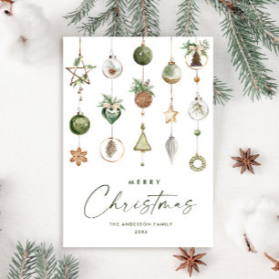 Neutral Minimalist Boho Christmas Composition Holiday Card