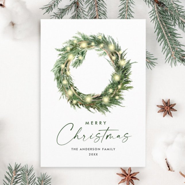 Neutral Minimalist Boho Christmas Composition Holiday Card (Creator Uploaded)