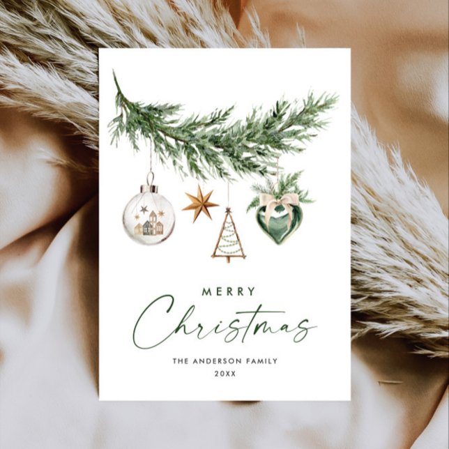 Neutral Minimalist Boho Christmas Composition Holiday Card (Creator Uploaded)