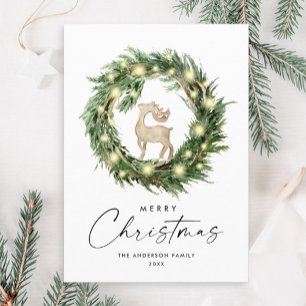 Neutral Minimalist Boho Christmas Composition Holiday Card