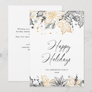 Neutral Minimalist Boho Christmas Composition Holiday Card
