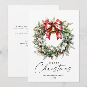 Neutral Minimalist Boho Christmas Composition Holiday Card