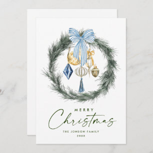Neutral Minimalist Boho Christmas Composition Holiday Card