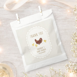 Neutral Minimalist Boho Farm Chicken Baby Shower Favour Bag