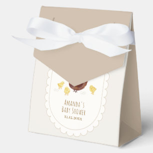 Neutral Minimalist Boho Farm Chicken Baby Shower Favour Box