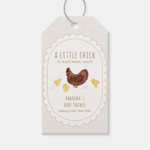 Neutral Minimalist Boho Farm Chicken Baby Shower Gift Tags