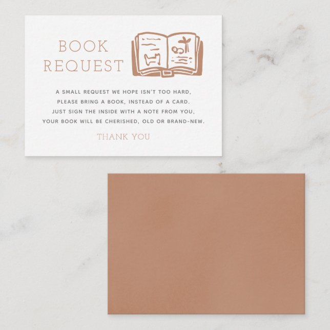 Neutral Minimalist Book Request Enclosure Card (Front/Back)