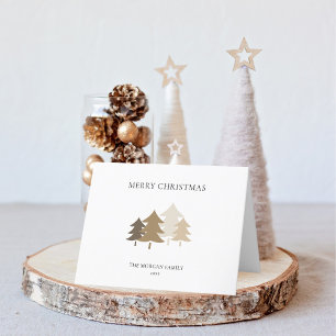 Neutral Minimalist Christmas Tree Holiday Card
