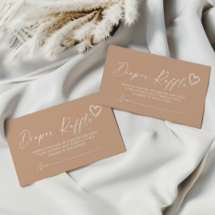 Neutral Minimalist Diaper Raffle Enclosure Card