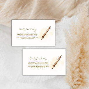 Neutral Minimalist Pastry Chef Books Baby Shower Enclosure Card