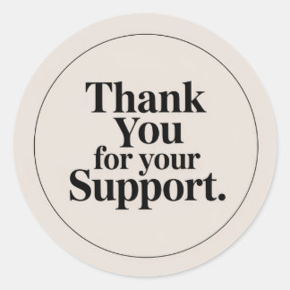 Neutral Minimalist Thank You Sticker | Beige