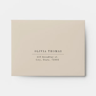 Neutral minimalist wedding RSVP Envelope