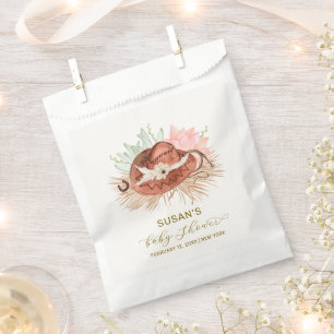 Neutral Modern Boho Cactus Cowboy Hat Baby Shower  Favour Bag