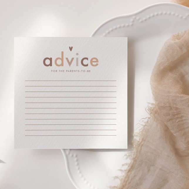 Neutral Modern Gender Neutral Advice Card (Creator Uploaded)