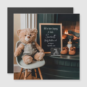 Neutral modern minimal pregnancy announcement card