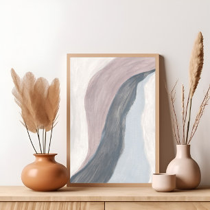 Neutral modern minimalist abstract art Poster