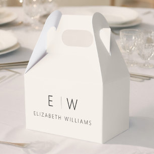 Neutral Modern Minimalist Monogram Name Favour Box