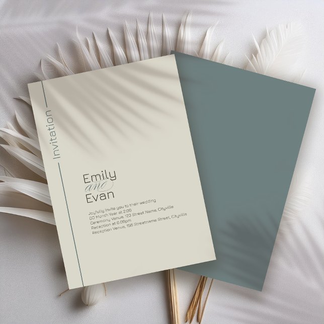 Neutral Modern Minimalist Wedding Invitation (Creator Uploaded)