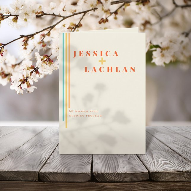 Neutral Modern Minimalist Wedding Program (Creator Uploaded)