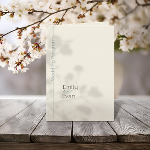 Neutral Modern Minimalist Wedding Program