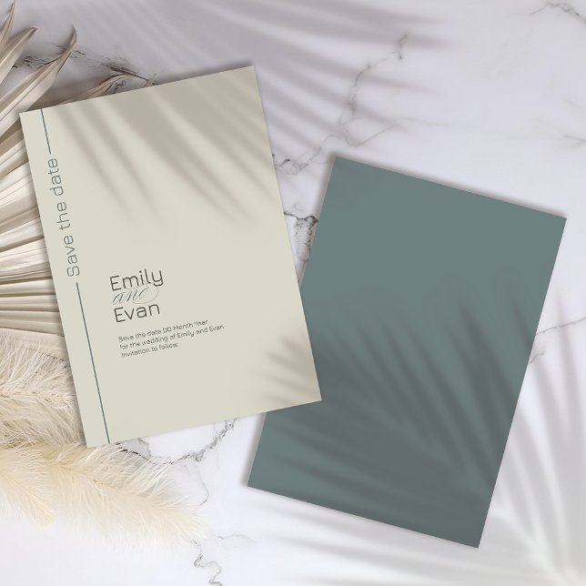 Neutral Modern Minimalist Wedding Save The Date (Creator Uploaded)