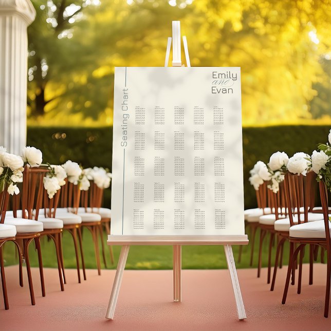 Neutral Modern Minimalist Wedding seating chart (Creator Uploaded)