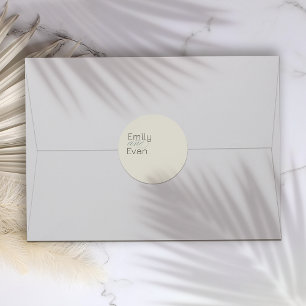 Neutral Modern Minimalist Wedding Sticker