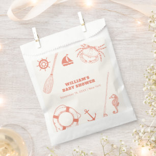Neutral Modern Nautical Fishing Boy Baby Shower Favour Bag