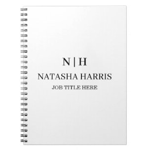 Neutral Monogram Business Initial Gift notebook