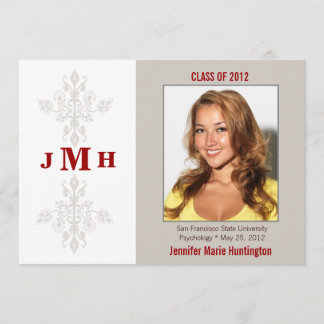 Neutral Monogram Graduate Announcement