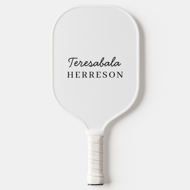 Neutral Monogram | Modern Minimalist Chic Style Pickleball Paddle (Front)