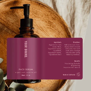 Neutral Mulberry & Pink 2oz Dropper Bottle Label